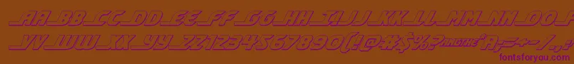 shiningherald3dital-Schriftart – Violette Schriften auf braunem Hintergrund