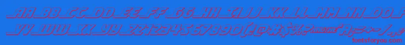 shiningherald3dital-Schriftart – Rote Schriften auf blauem Hintergrund