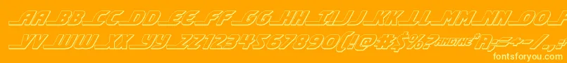 Шрифт shiningherald3dital – жёлтые шрифты на оранжевом фоне