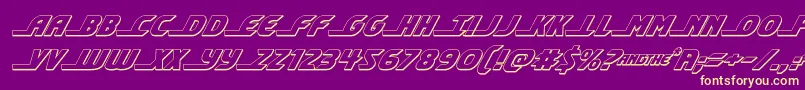 Шрифт shiningherald3dital – жёлтые шрифты на фиолетовом фоне