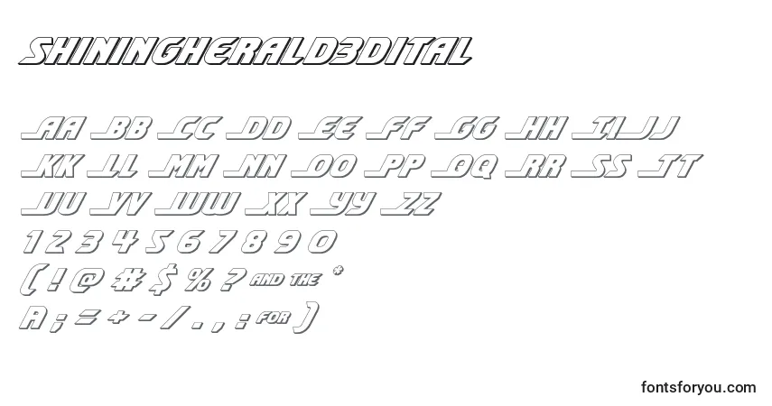 Shiningherald3dital (140704) Font – alphabet, numbers, special characters