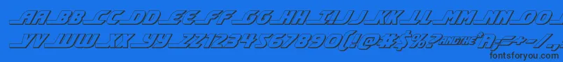 shiningherald3dital Font – Black Fonts on Blue Background