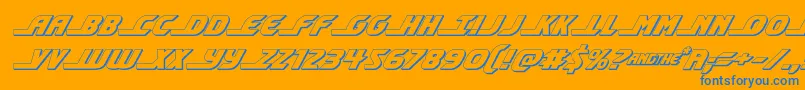 shiningherald3dital Font – Blue Fonts on Orange Background