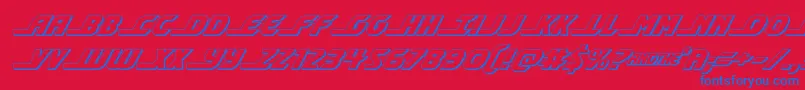 shiningherald3dital Font – Blue Fonts on Red Background