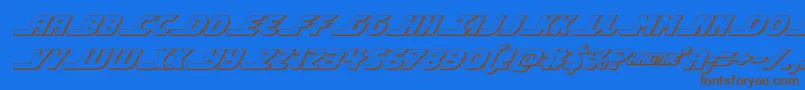 shiningherald3dital Font – Brown Fonts on Blue Background