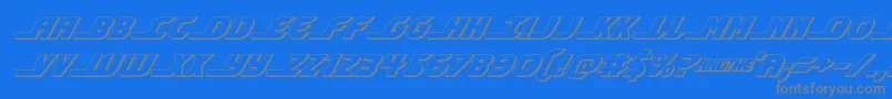 shiningherald3dital Font – Gray Fonts on Blue Background