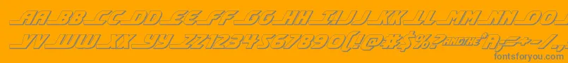 shiningherald3dital-Schriftart – Graue Schriften auf orangefarbenem Hintergrund