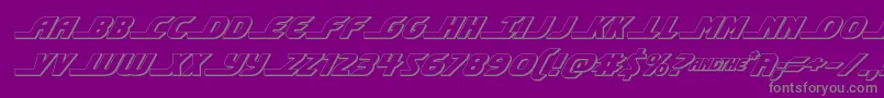 shiningherald3dital Font – Gray Fonts on Purple Background