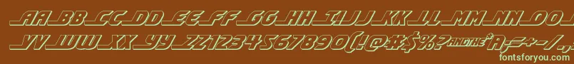 shiningherald3dital Font – Green Fonts on Brown Background