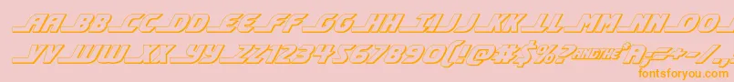 shiningherald3dital Font – Orange Fonts on Pink Background
