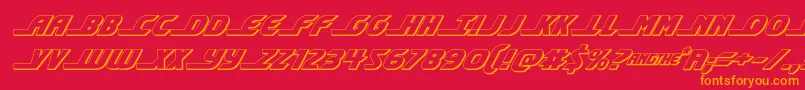 shiningherald3dital Font – Orange Fonts on Red Background