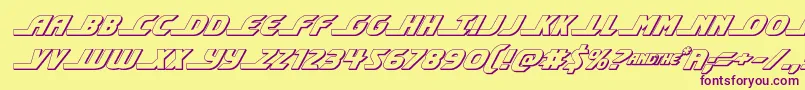 shiningherald3dital Font – Purple Fonts on Yellow Background