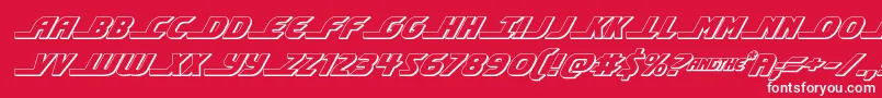 Шрифт shiningherald3dital – белые шрифты на красном фоне