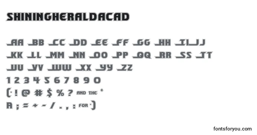 Schriftart Shiningheraldacad (140705) – Alphabet, Zahlen, spezielle Symbole
