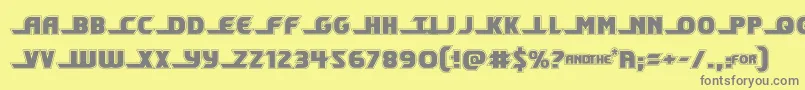 フォントshiningheraldacad – 黄色の背景に灰色の文字