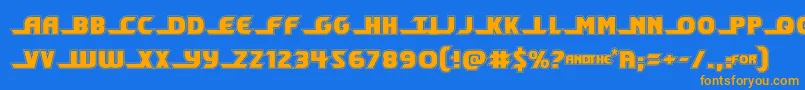 フォントshiningheraldacad – オレンジ色の文字が青い背景にあります。