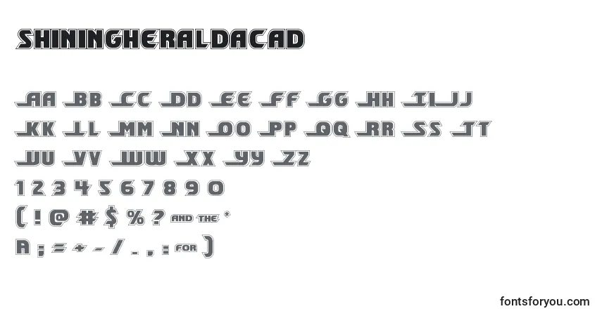 Fuente Shiningheraldacad (140706) - alfabeto, números, caracteres especiales