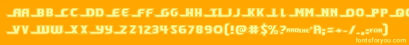 フォントshiningheraldacad – オレンジの背景に黄色の文字