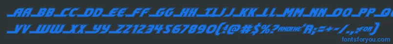 shiningheraldacadital Font – Blue Fonts on Black Background