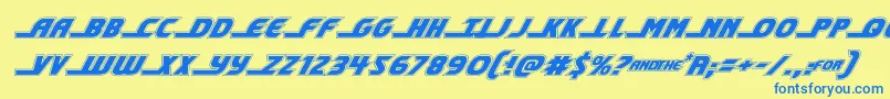 shiningheraldacadital Font – Blue Fonts on Yellow Background