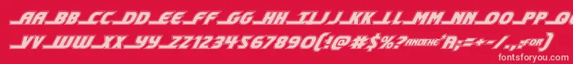 shiningheraldacadital Font – Pink Fonts on Red Background