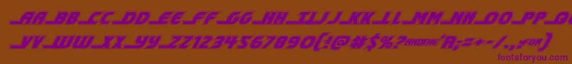 shiningheraldacadital Font – Purple Fonts on Brown Background