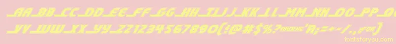 shiningheraldacadital Font – Yellow Fonts on Pink Background