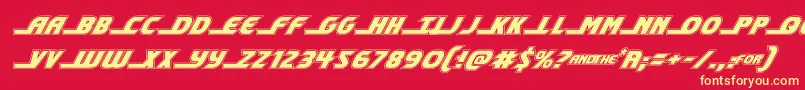 shiningheraldacadital Font – Yellow Fonts on Red Background