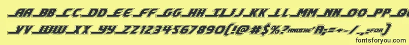 shiningheraldacadital Font – Black Fonts on Yellow Background