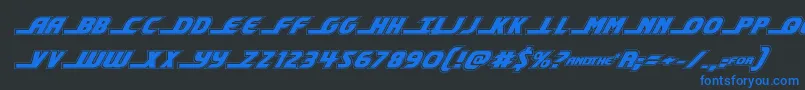 shiningheraldacadital Font – Blue Fonts on Black Background