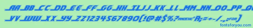 shiningheraldacadital Font – Blue Fonts on Green Background