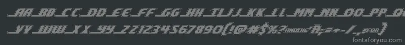 shiningheraldacadital-fontti – harmaat kirjasimet mustalla taustalla