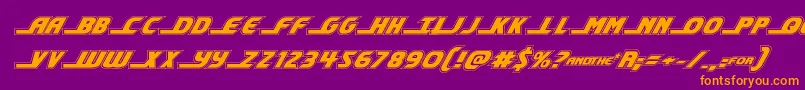 Шрифт shiningheraldacadital – оранжевые шрифты на фиолетовом фоне