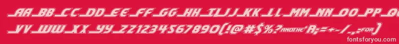 shiningheraldacadital Font – Pink Fonts on Red Background