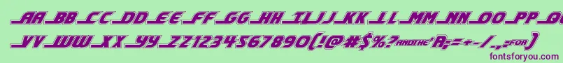 shiningheraldacadital Font – Purple Fonts on Green Background