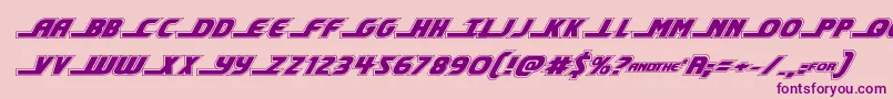 shiningheraldacadital-fontti – violetit fontit vaaleanpunaisella taustalla