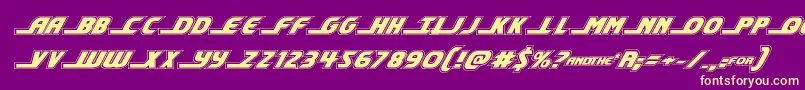shiningheraldacadital Font – Yellow Fonts on Purple Background