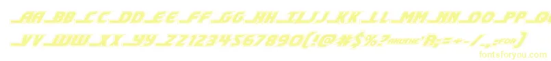 Fonte shiningheraldacadital – fontes amarelas em um fundo branco