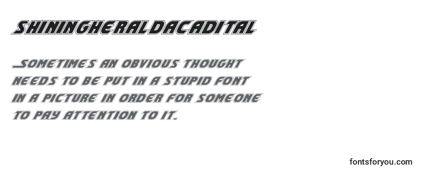 Review of the Shiningheraldacadital (140708) Font