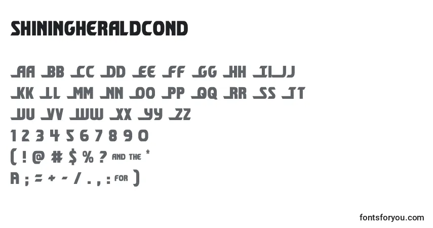 Schriftart Shiningheraldcond (140709) – Alphabet, Zahlen, spezielle Symbole