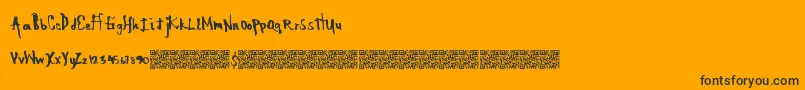 Dirtyshocker-Schriftart – Schwarze Schriften auf orangefarbenem Hintergrund