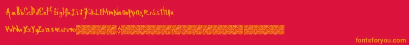 Dirtyshocker Font – Orange Fonts on Red Background