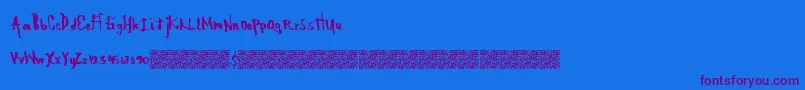 Dirtyshocker Font – Purple Fonts on Blue Background