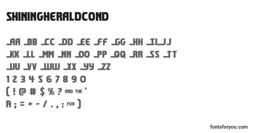 Czcionka Shiningheraldcond (140710) – alfabet, cyfry, specjalne znaki