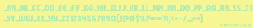 shiningheraldcond Font – Green Fonts on Yellow Background