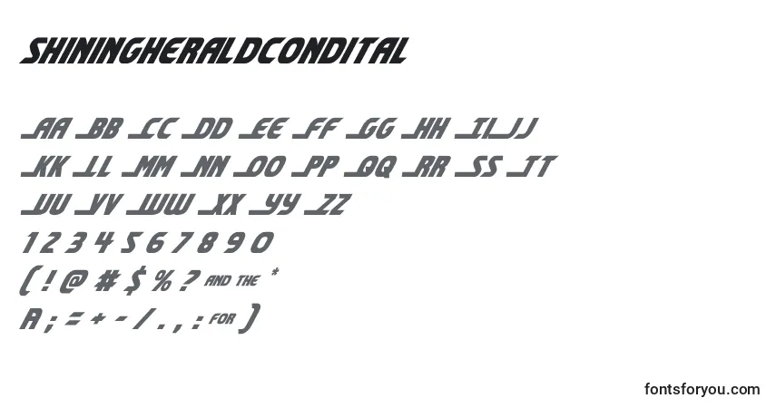 Shiningheraldcondital (140711)-fontti – aakkoset, numerot, erikoismerkit
