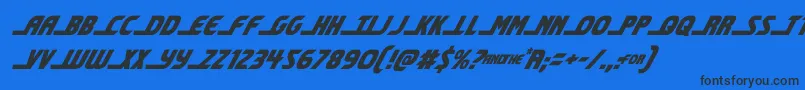shiningheraldcondital Font – Black Fonts on Blue Background