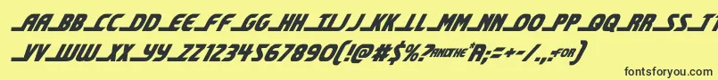 shiningheraldcondital Font – Black Fonts on Yellow Background