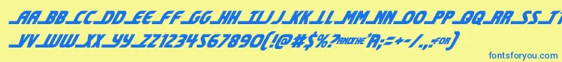 shiningheraldcondital Font – Blue Fonts on Yellow Background