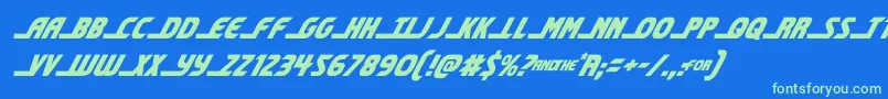 Шрифт shiningheraldcondital – зелёные шрифты на синем фоне